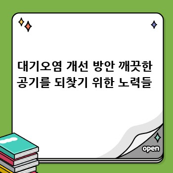 대기오염 개선 방안 깨끗한 공기를 되찾기 위한 노력들