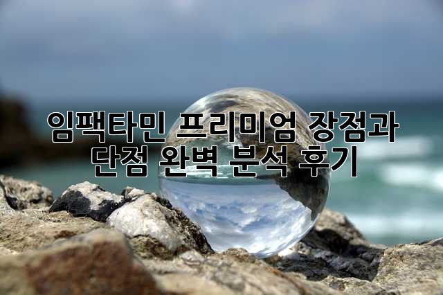 임팩타민 프리미엄: 장점과 단점 완벽 분석 후기