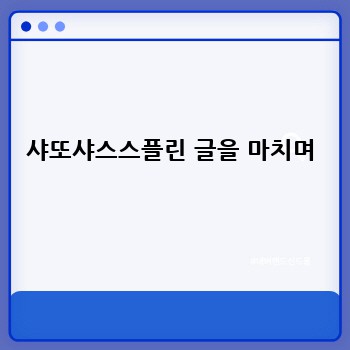 샤또샤스스플린 글을 마치며