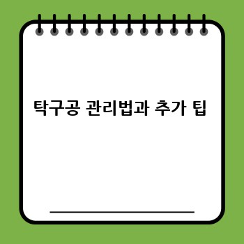 탁구공 관리법과 추가 팁