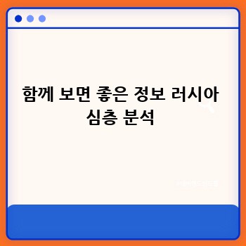 함께 보면 좋은 정보 러시아 심층 분석