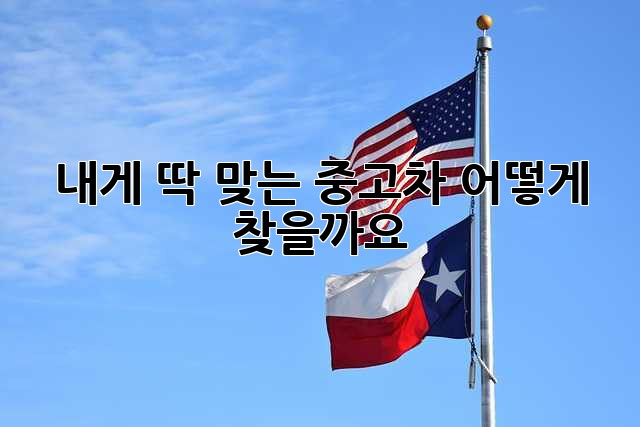 내게 딱 맞는 중고차, 어떻게 찾을까요?