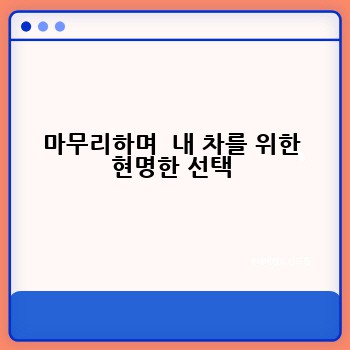 마무리하며  내 차를 위한 현명한 선택
